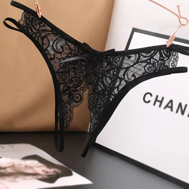 Calcinha Feminina Sexy Transparente com Abertura Íntima