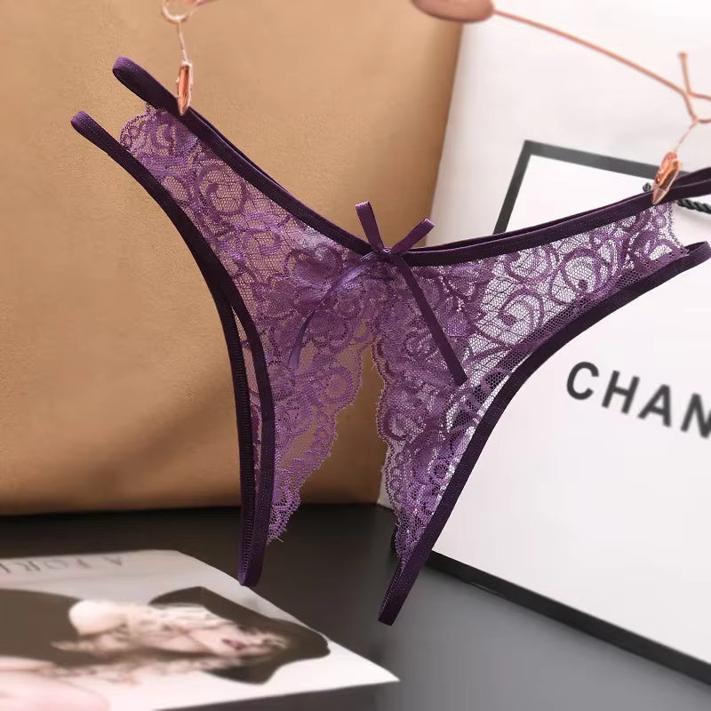 Calcinha Feminina Sexy Transparente com Abertura Íntima