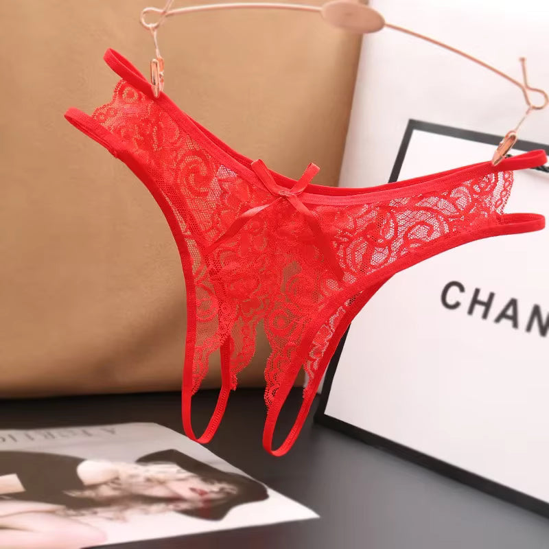 Calcinha Feminina Sexy Transparente com Abertura Íntima