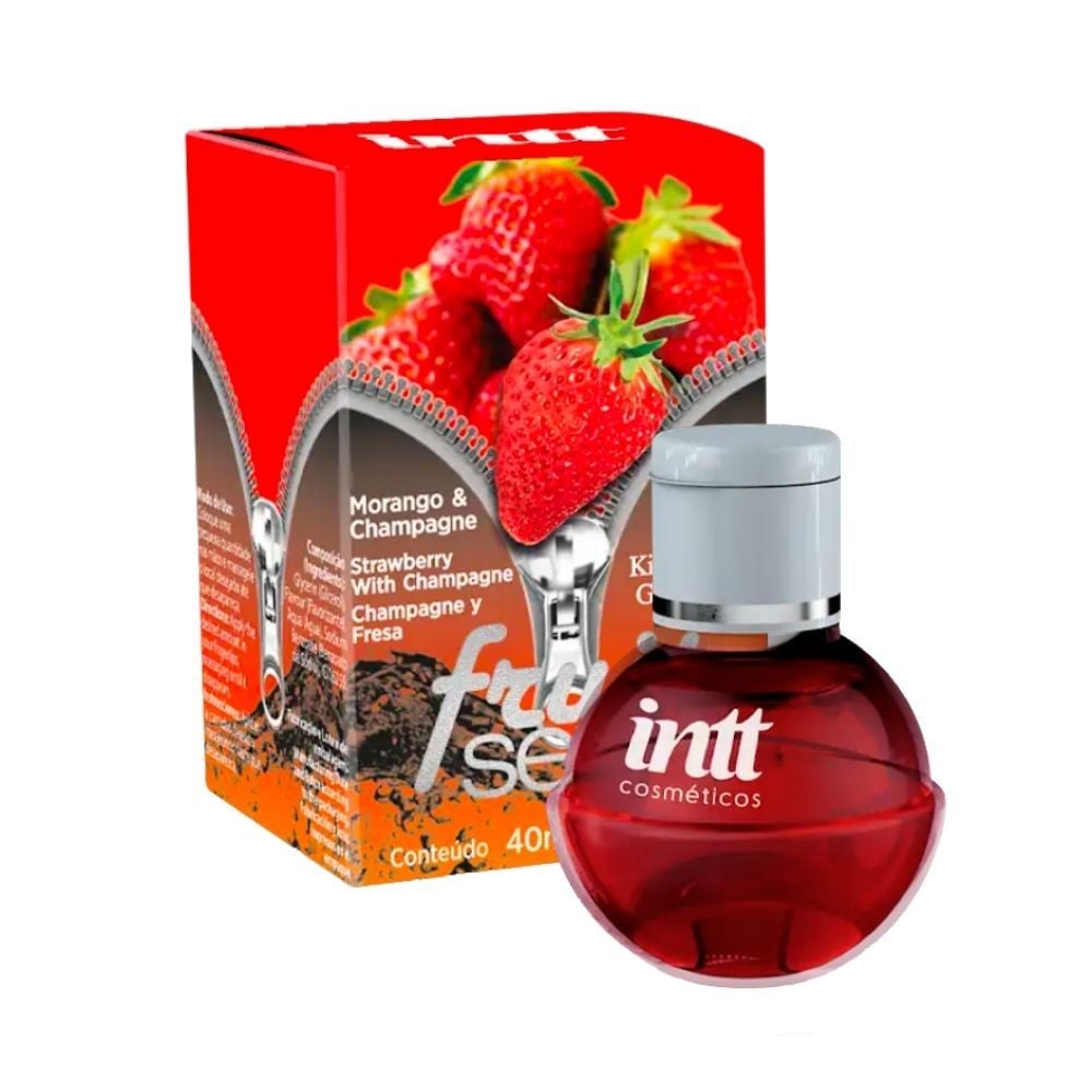 Fruit Sexy Gel Beijável com Efeito Térmico 40g / 1.4oz - Morango com champagne - Intt