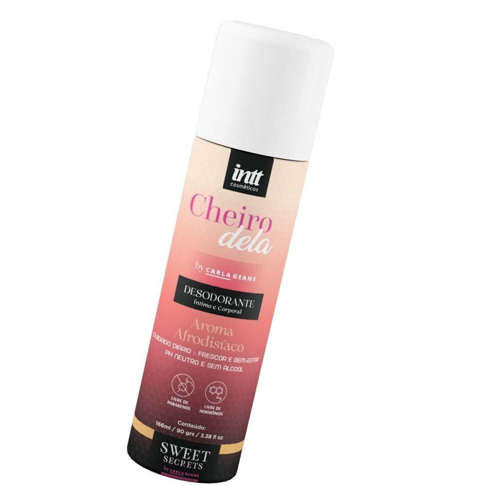 Desodorante Íntimo Cheiro Dela, Aroma Afrodisíaco, Sweet Secrets by Carla Geane 166ml / 5.6 fl oz - Intt