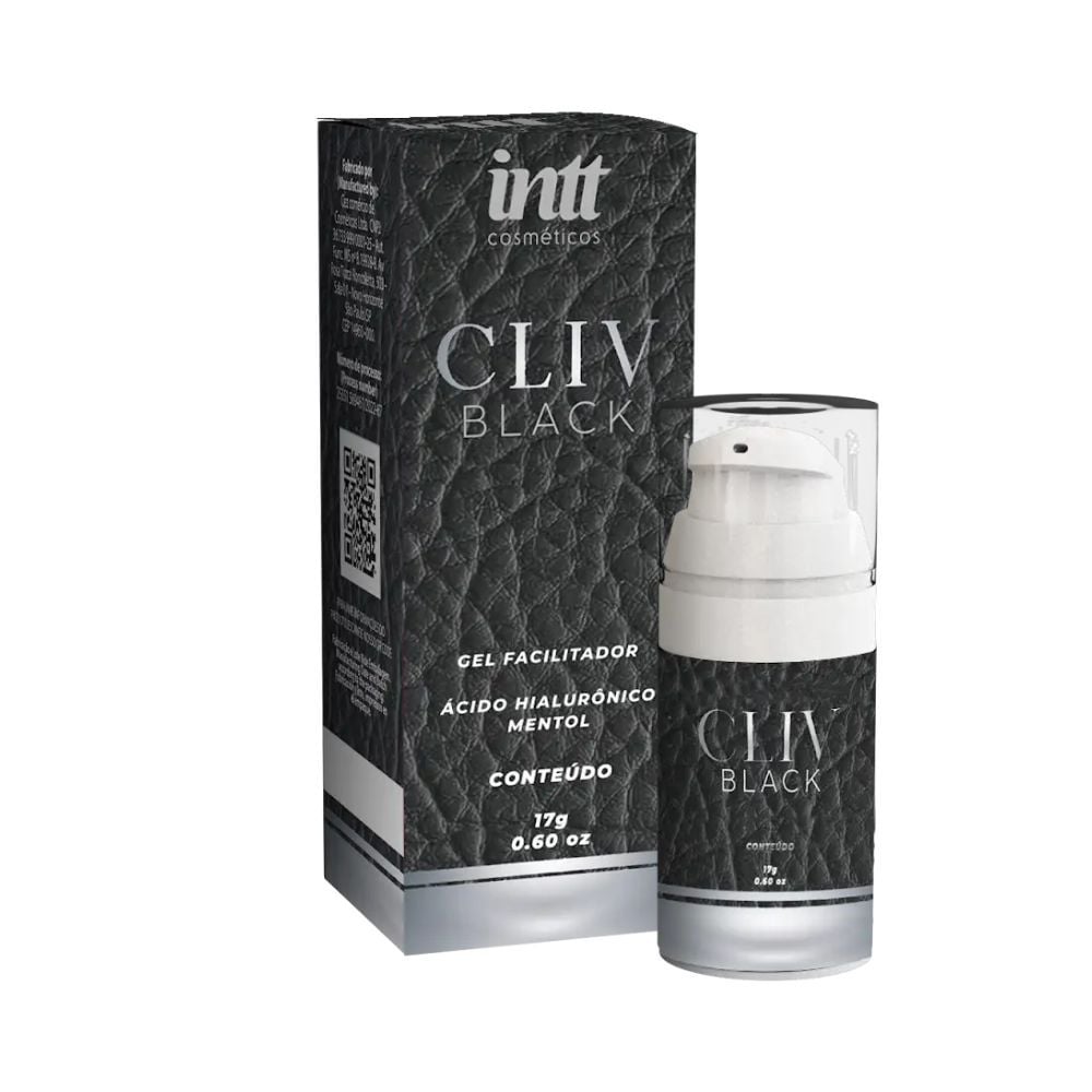 Cliv Black Gel Facilitador com Ácido Hialurônico e Efeito Gelado 17g / 0.6oz - Intt
