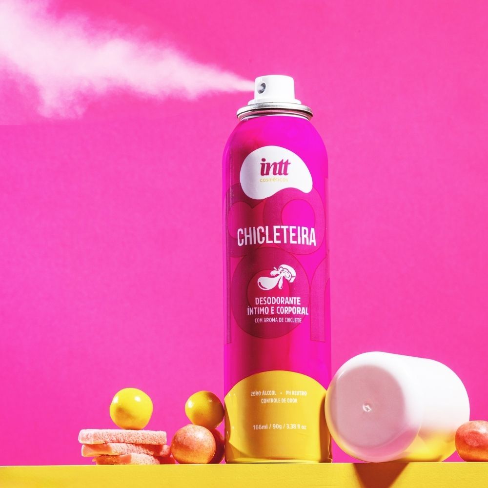 Chicleteira Desodorante Íntimo e Corporal pH Neutro, Zero Alcool, Aroma de Chiclete 166ml / 5.6 fl oz - Intt