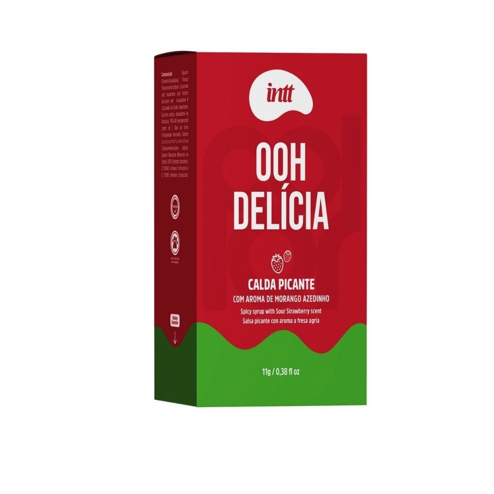 Ooh Delícia Calda Picante 11g / 0.39oz - Morango azedinho - Intt