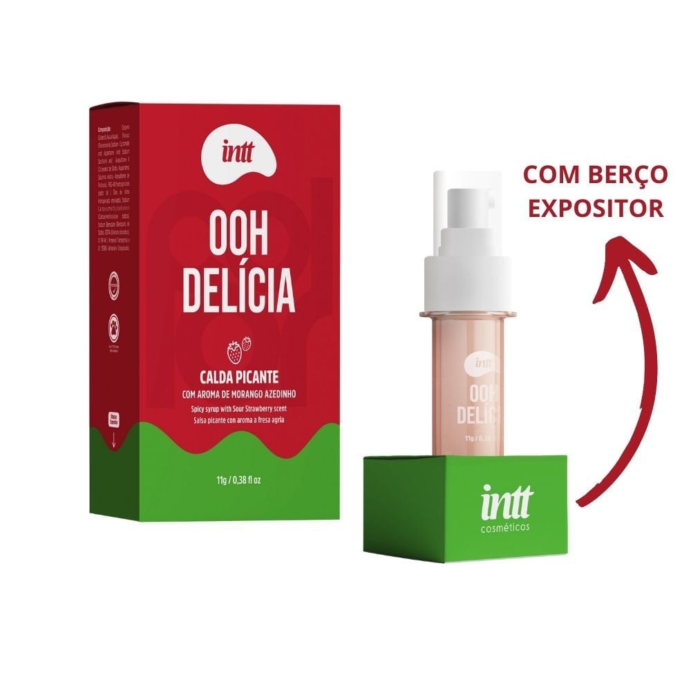 Ooh Delícia Calda Picante 11g / 0.39oz - Morango azedinho - Intt
