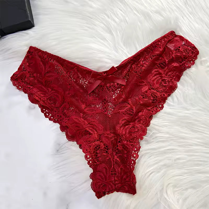 Conjunto de Lingerie Feminina 2 Peças com Slip Dress Decote V Profundo