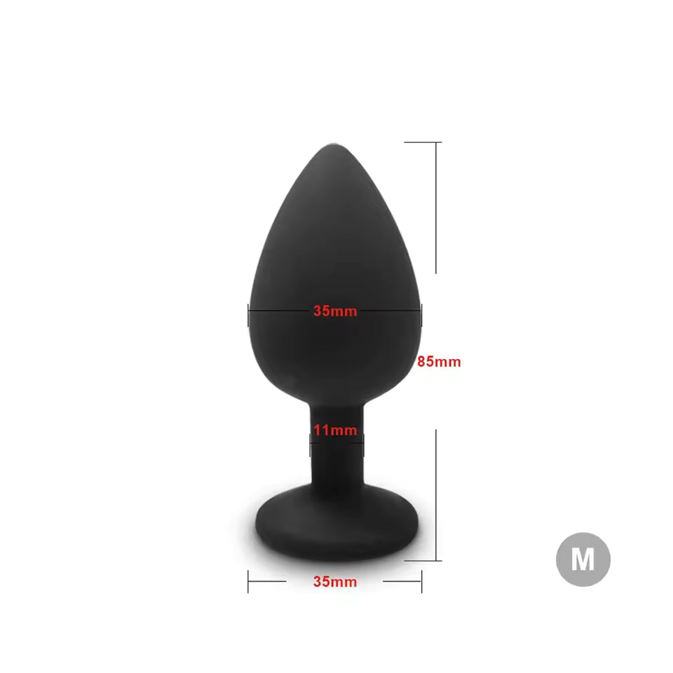 Plug Anal de Silicone Macio Preto